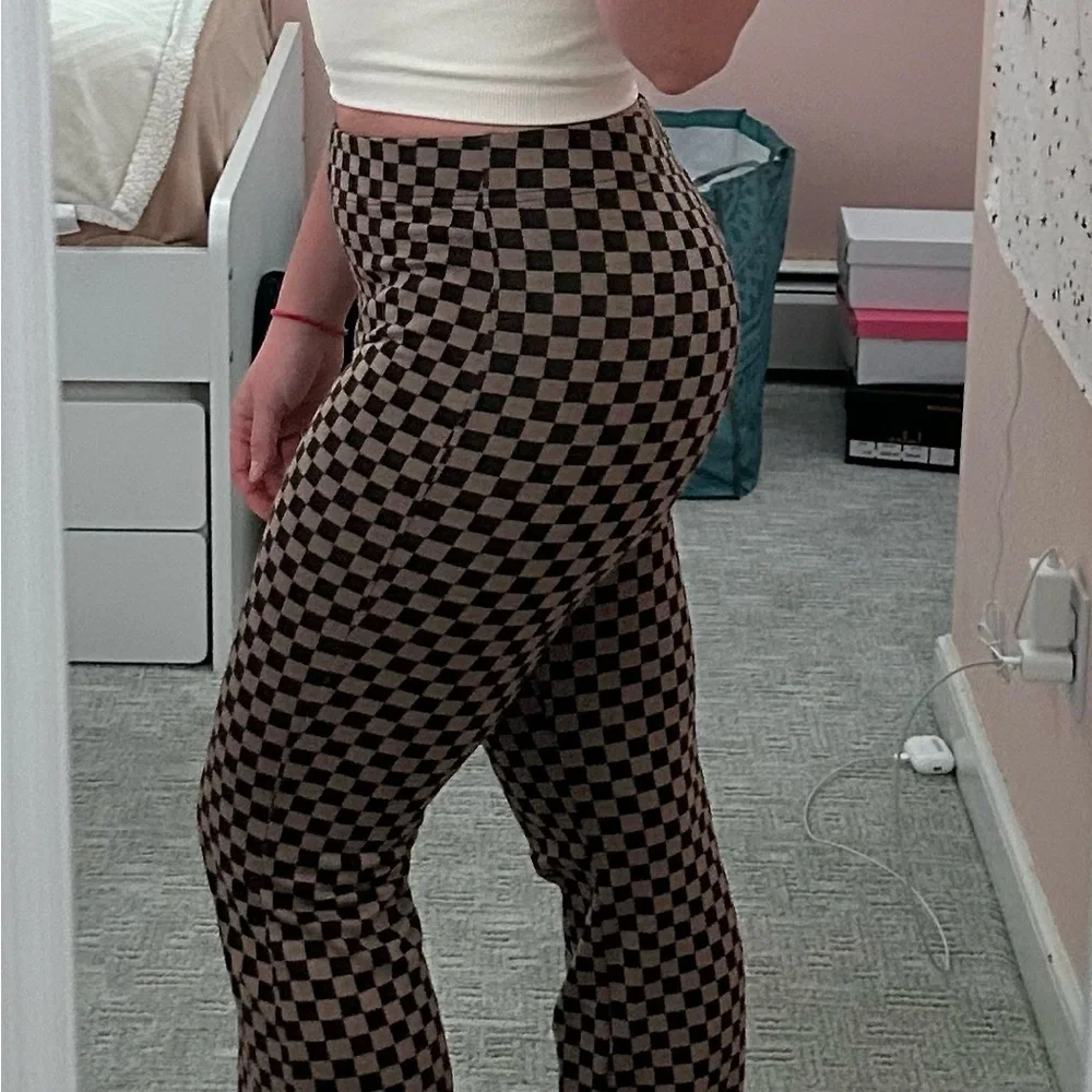 UO Checkered Flare Pants - Picture 2 of 3